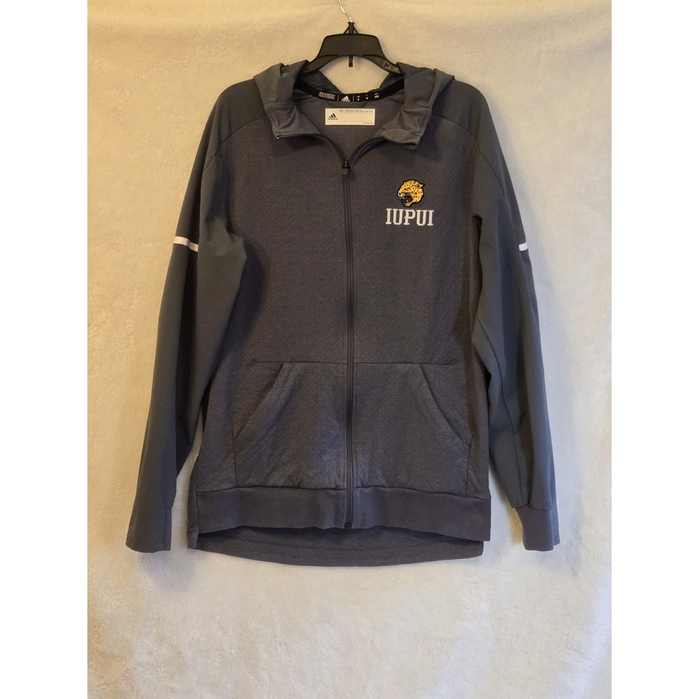 IUPUI Jaguars Men's Adidas Gray Jacket Size M Full Zip Long Sleeve Embroidered
